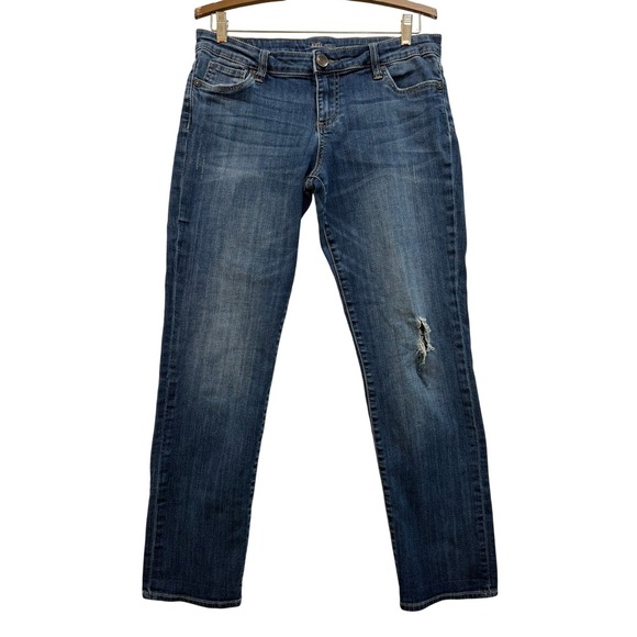 Kut from the Kloth Denim - Kut from the Kloth Catherine Boyfriend Jeans Medium Wash Distressed Size 8